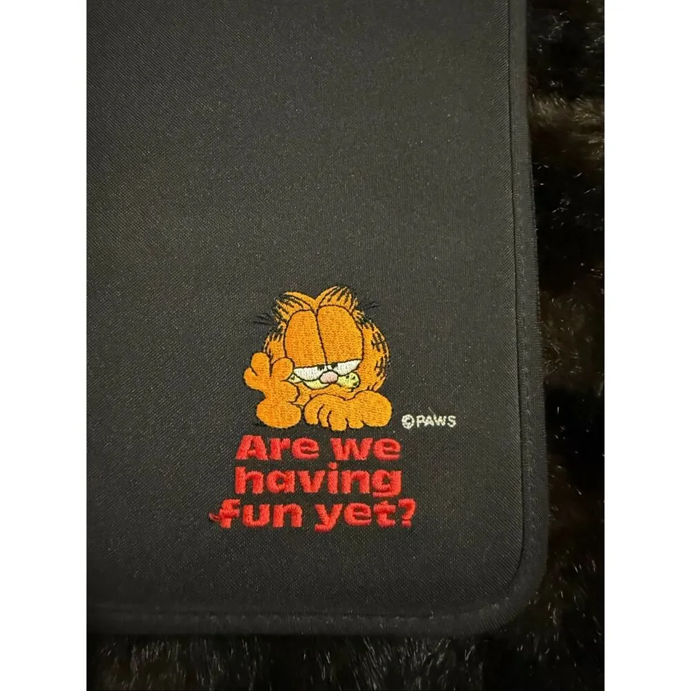 Garfield Embroidered Mead 6 Ring Zipper Planner Black 6”x9” Binder 1999